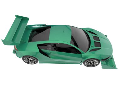 Race car isolated on white background. 3d rendering - illustration