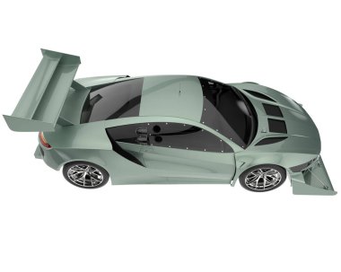 Race car isolated on white background. 3d rendering - illustration