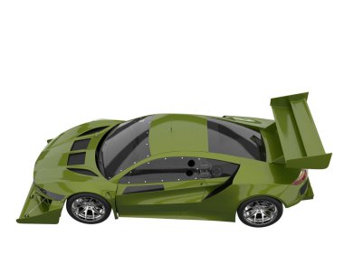 Race car isolated on white background. 3d rendering - illustration