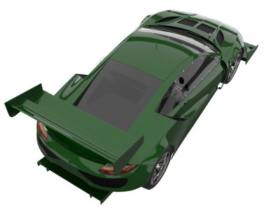 Race car isolated on white background. 3d rendering - illustration