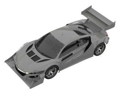 Race car isolated on white background. 3d rendering - illustration