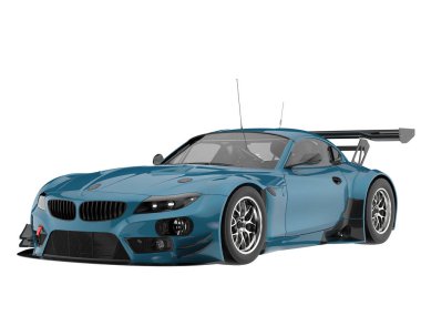 Race car isolated on white background. 3d rendering - illustration