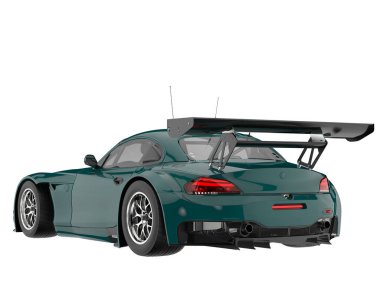 Race car isolated on white background. 3d rendering - illustration