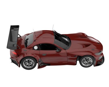 Race car isolated on white background. 3d rendering - illustration