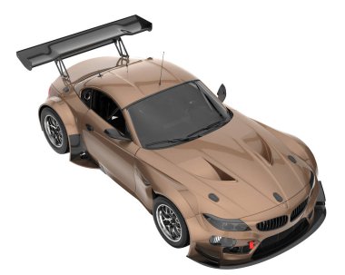 Race car isolated on white background. 3d rendering - illustration