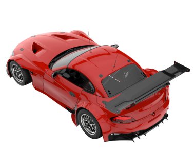 Race car isolated on white background. 3d rendering - illustration