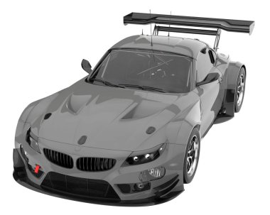 Race car isolated on white background. 3d rendering - illustration