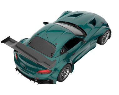 Race car isolated on white background. 3d rendering - illustration