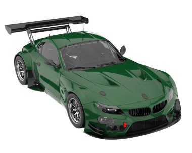 Race car isolated on white background. 3d rendering - illustration