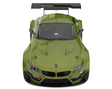 Race car isolated on white background. 3d rendering - illustration