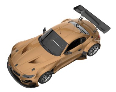 Race car isolated on white background. 3d rendering - illustration