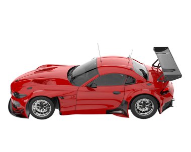 Race car isolated on white background. 3d rendering - illustration