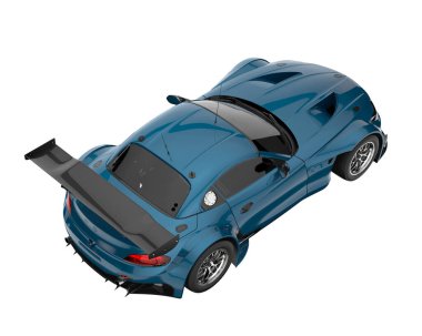 Race car isolated on white background. 3d rendering - illustration