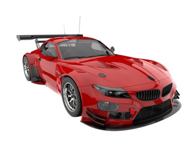 Race car isolated on white background. 3d rendering - illustration