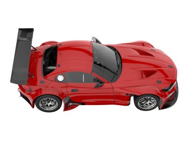 Race car isolated on white background. 3d rendering - illustration