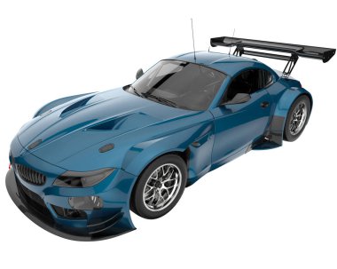 Race car isolated on white background. 3d rendering - illustration