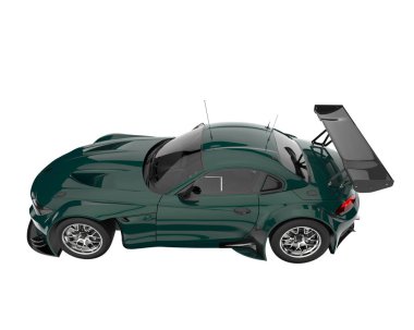 Race car isolated on white background. 3d rendering - illustration