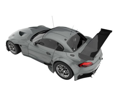 Race car isolated on white background. 3d rendering - illustration