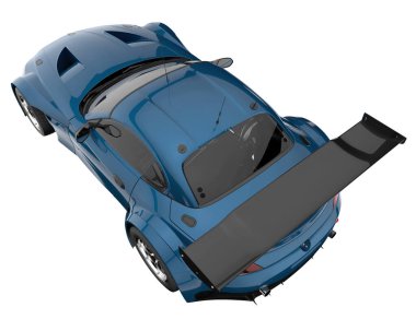 Race car isolated on white background. 3d rendering - illustration