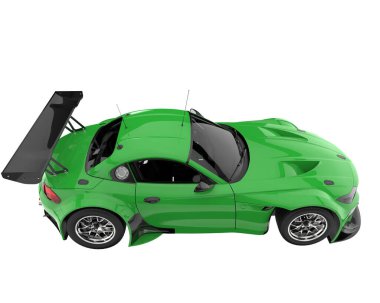 Race car isolated on white background. 3d rendering - illustration