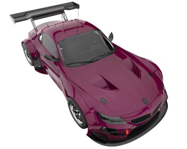 Race car isolated on white background. 3d rendering - illustration