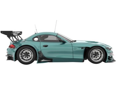 Race car isolated on white background. 3d rendering - illustration