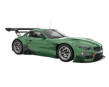 Race car isolated on white background. 3d rendering - illustration