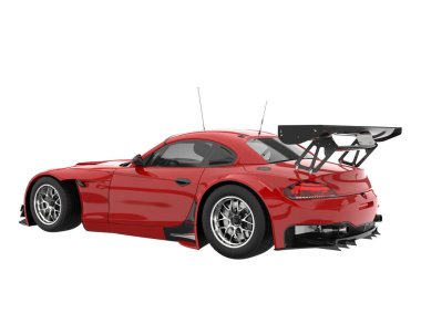 Race car isolated on white background. 3d rendering - illustration