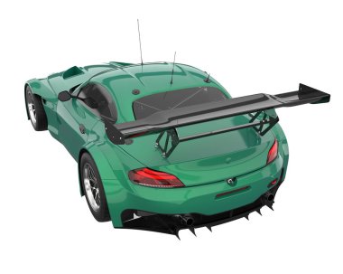 Race car isolated on white background. 3d rendering - illustration