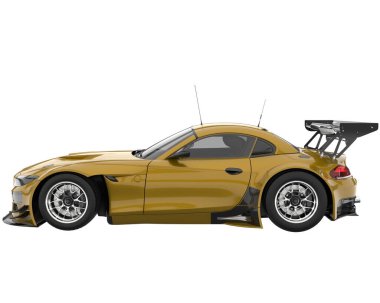 Race car isolated on white background. 3d rendering - illustration