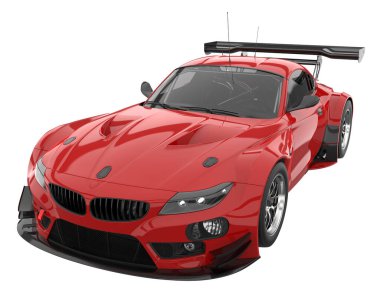 Race car isolated on white background. 3d rendering - illustration
