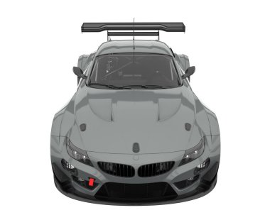 Race car isolated on white background. 3d rendering - illustration