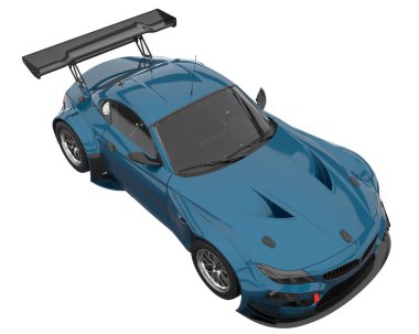 Race car isolated on white background. 3d rendering - illustration