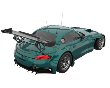 Race car isolated on white background. 3d rendering - illustration