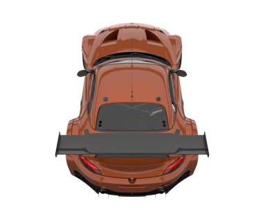 Race car isolated on white background. 3d rendering - illustration