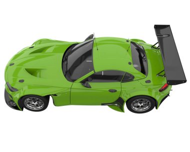 Race car isolated on white background. 3d rendering - illustration