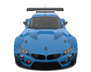 Race car isolated on white background. 3d rendering - illustration