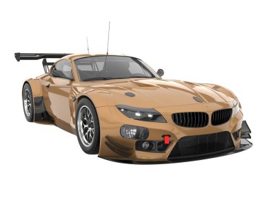 Race car isolated on white background. 3d rendering - illustration