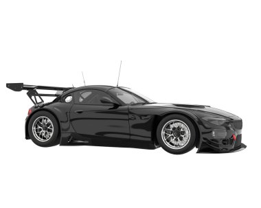 Race car isolated on white background. 3d rendering - illustration