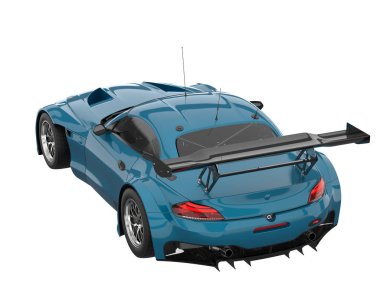 Race car isolated on white background. 3d rendering - illustration