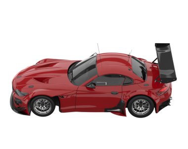 Race car isolated on white background. 3d rendering - illustration