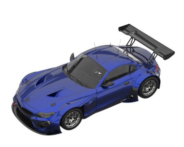 Race car isolated on white background. 3d rendering - illustration
