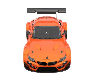 Race car isolated on white background. 3d rendering - illustration