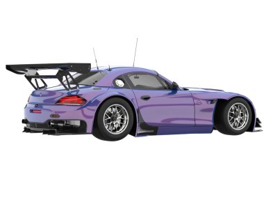 Race car isolated on white background. 3d rendering - illustration