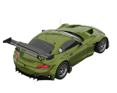 Race car isolated on white background. 3d rendering - illustration