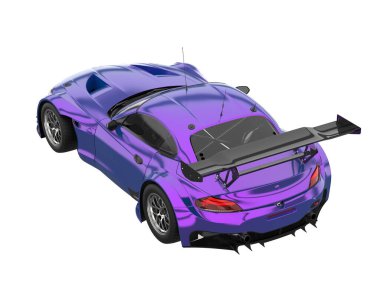Race car isolated on white background. 3d rendering - illustration