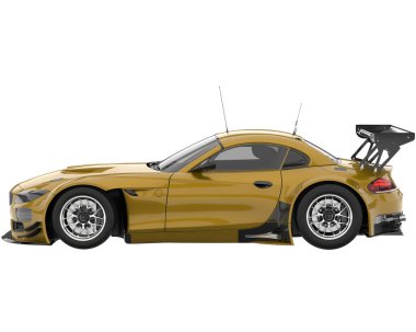 Race car isolated on white background. 3d rendering - illustration
