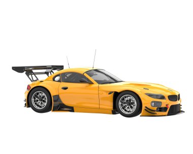 Race car isolated on white background. 3d rendering - illustration