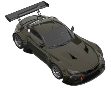 Race car isolated on white background. 3d rendering - illustration