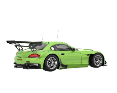 Race car isolated on white background. 3d rendering - illustration